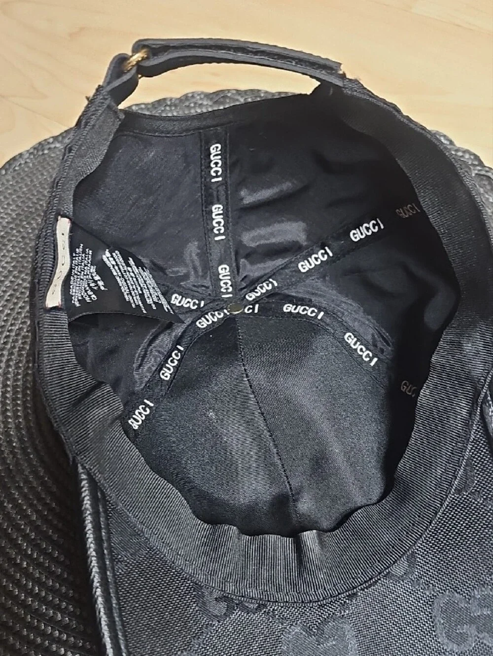 Gucci Black Tonal GG Monogram Baseball Cap